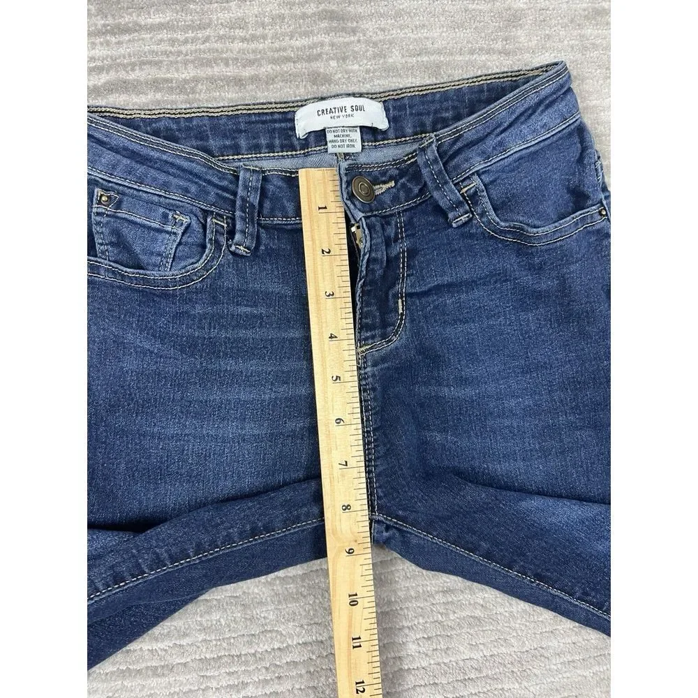 Creative Soul Jeans Juniors 3 Blue‎ Dark Wash Skinny Cotton Blend